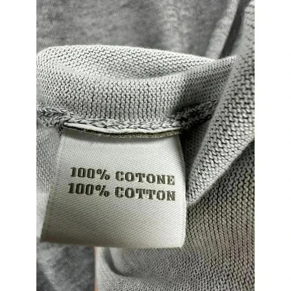 Samuelsohn Men's Small Lightweight Cotton Crew Neck Pullover Knit Sweater Grey - Picture 5 of 8